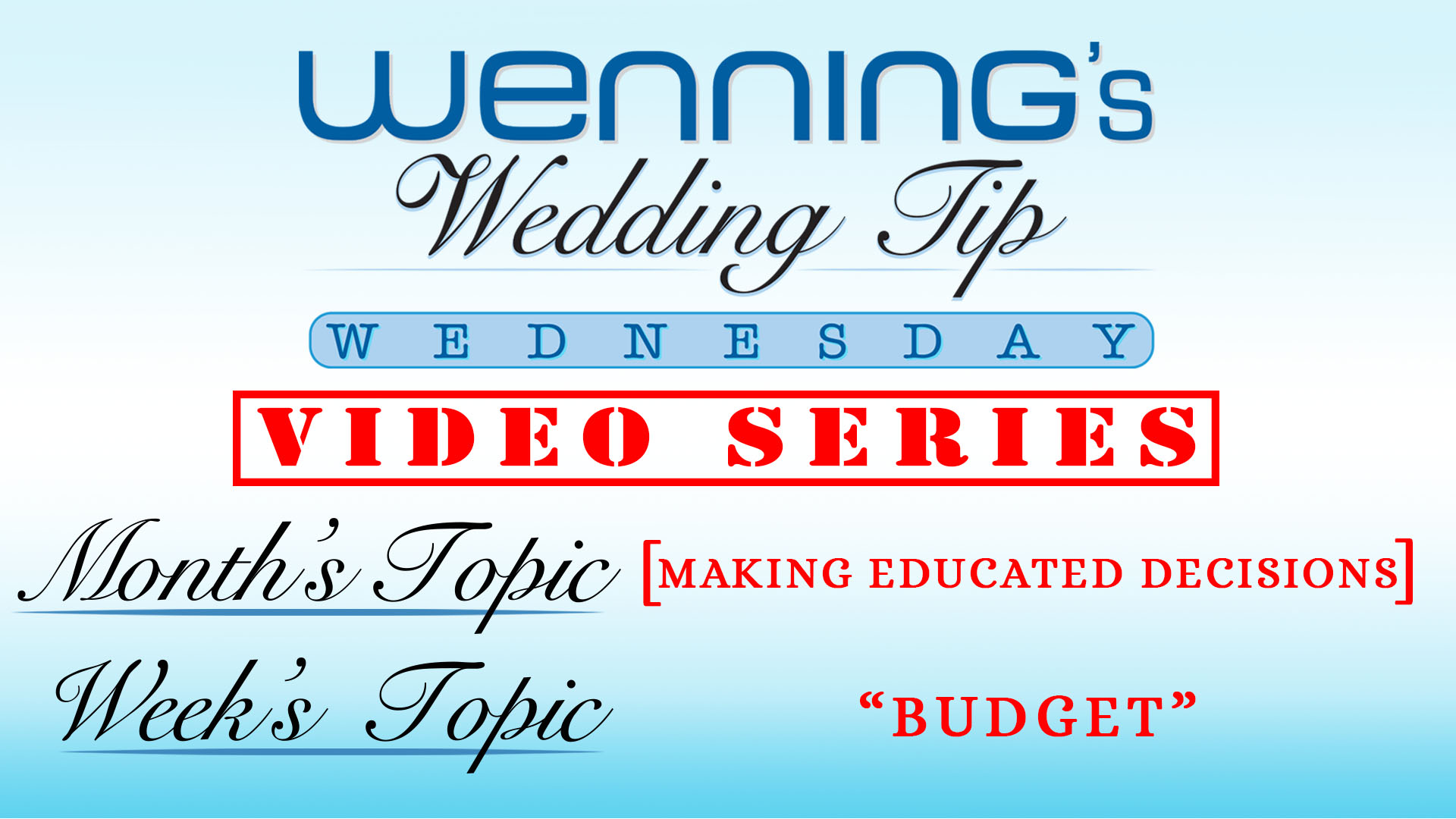 Wedding Tip Wednesday: Budget